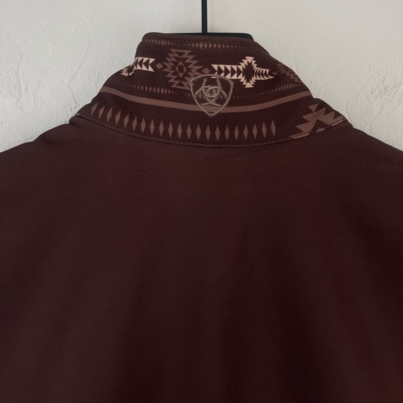 Ariat Logan soft shell zip up vest brown southwest print large - Picture 6 of 14